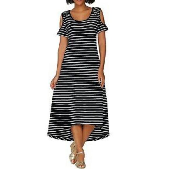 Isaac Mizrahi Live Cold Shoulder Dress - Picture 1 of 6